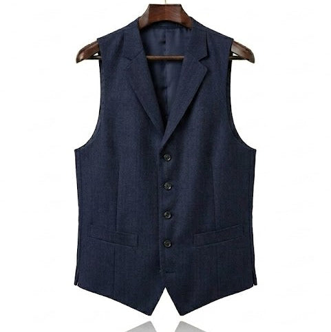 Berkeley Navy Wool-Blend Waistcoat