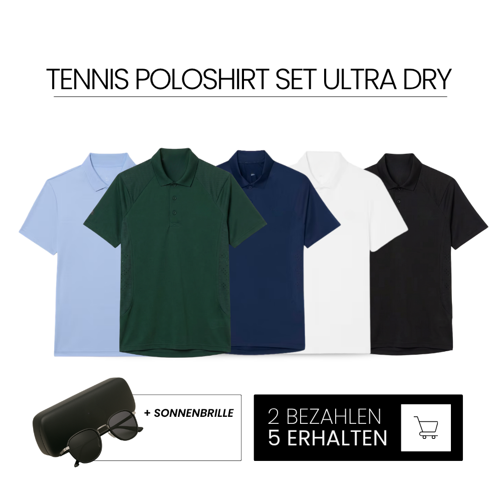 TENNIS POLOSHIRT SET ULTRA DRY [2 BEZAHLEN 5 ERHALTEN] + SONNENBRILLE