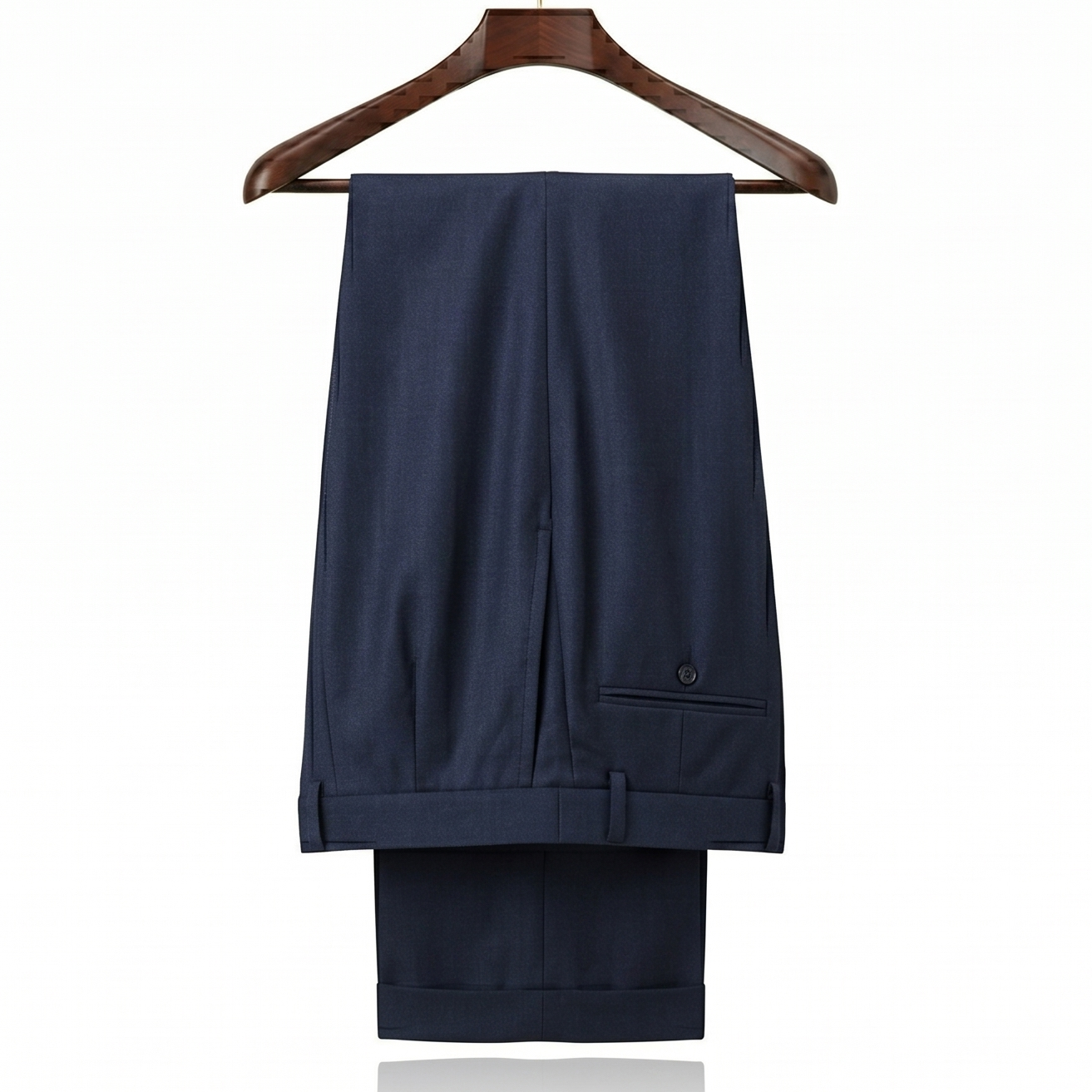 Berkeley Navy Wool-Blend Trousers