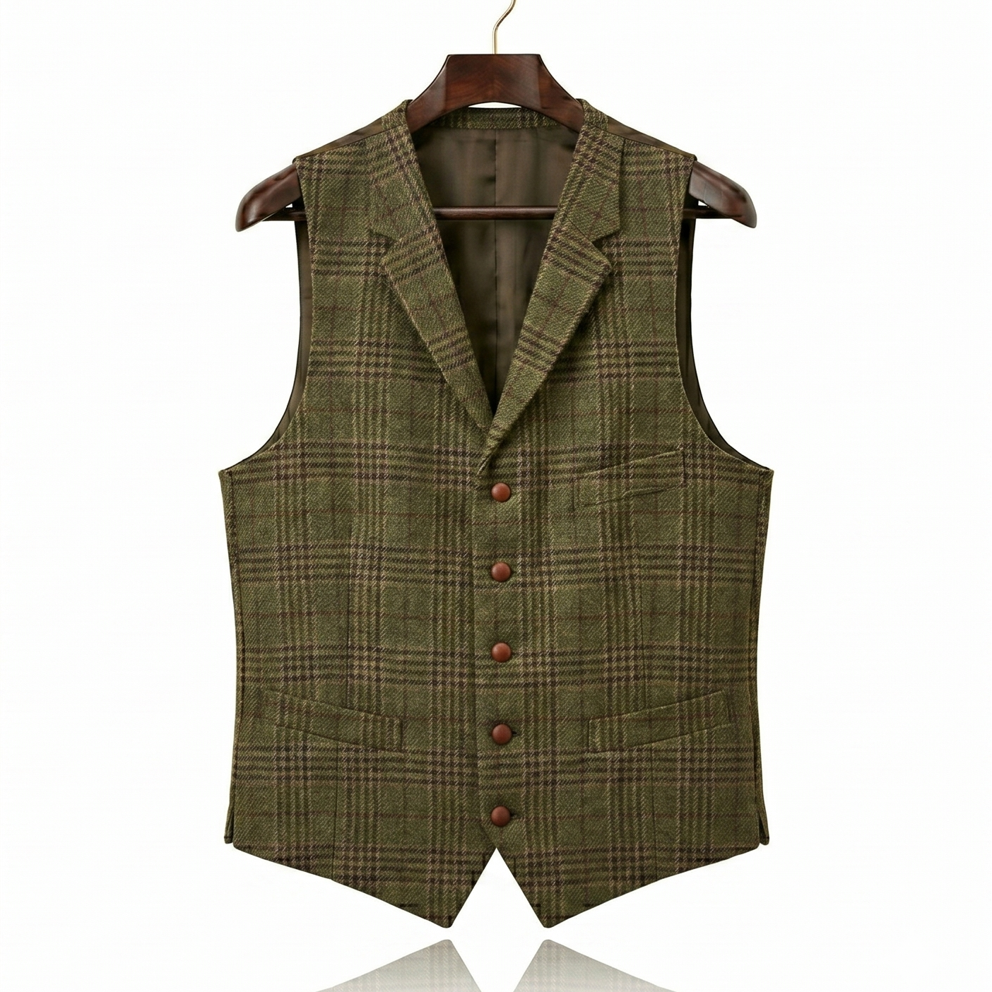 Savile Row Olive Checked Heritage Waistcoat